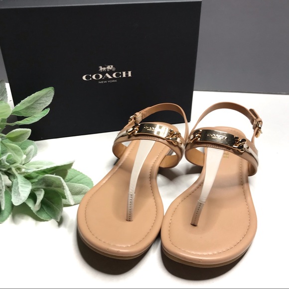 Coach Shoes - COACH | sz 8 neutral t strap sandals